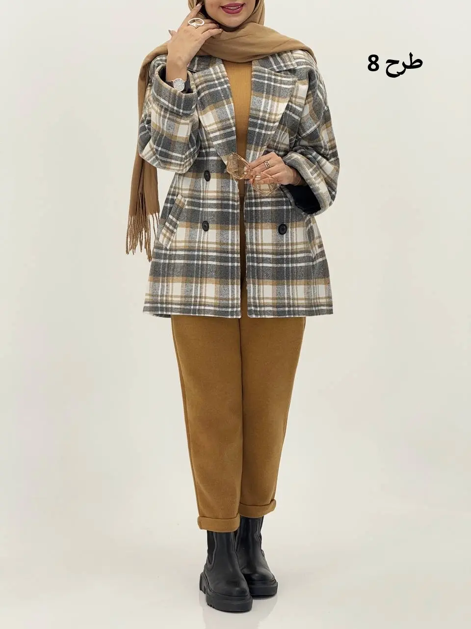 3568-کت چهارخونه شکلات